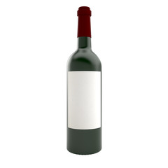 Bottle of wine isolate on white background