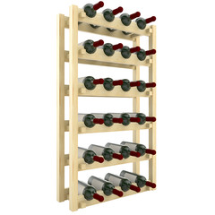 Wooden shelves with bottles of wine