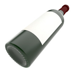 Bottle of wine isolate on white background