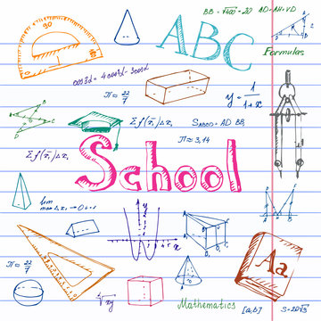 Back to school. Lined paper background.