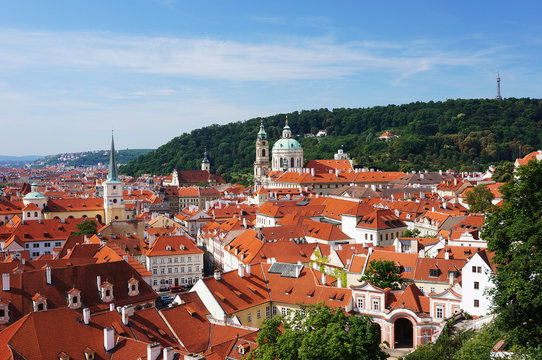 Prague - Mal&aacute; Strana,church of St.Nicholas and Petrin