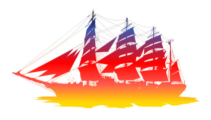 帆船（夕焼け） © kyoko