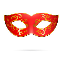 Vector red venetian carnival mardi gras party mask