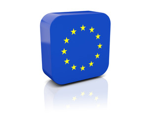 Square icon with flag of european union