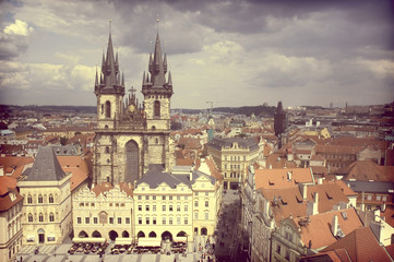 Naklejka na ściany i meble Vintage view of Prague