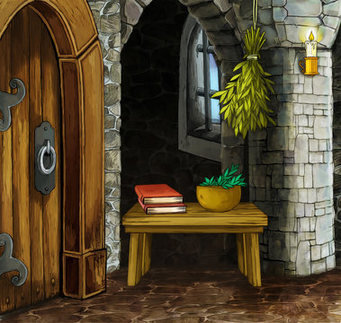 Cartoon castle chamber - illustration for the children