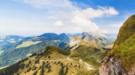 Panoramic view of Alps from the Rochers de Naye,  Switzerland