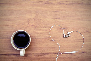 Coffee and headphone
