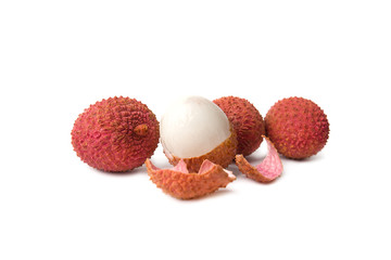 Lychees isolated on white