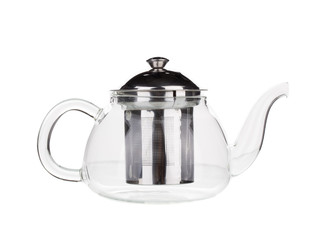 Teapot on a white