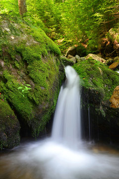 Waterfall in the national park Sumava-Czech Republic