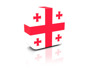 Square icon with flag of georgia