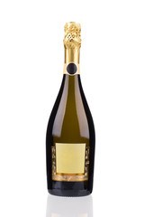 Bottle of red champagne.