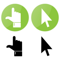 Obraz premium Cursors icons: mouse and hand