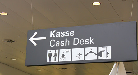 The Sign for the cash desk