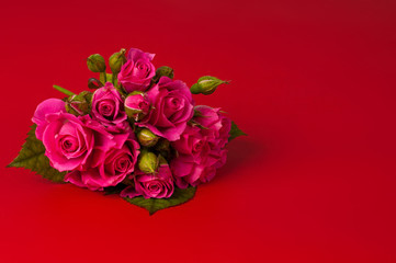 roses on red background