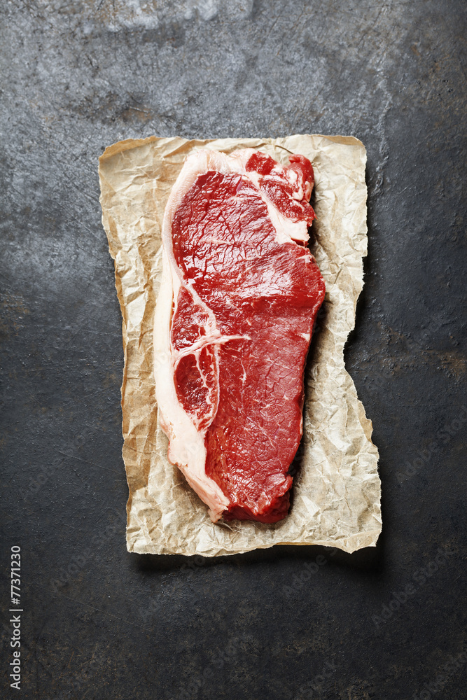 Wall mural raw steak