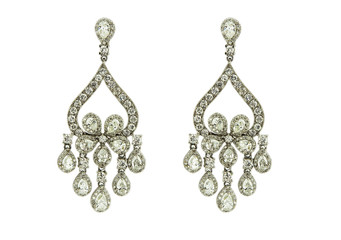 Earrings isolated on a white background