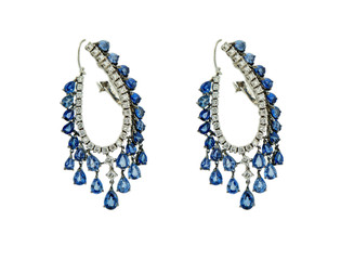 Earrings isolated on a white background