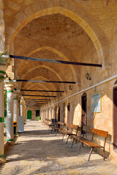 .the courtyard of the mosque