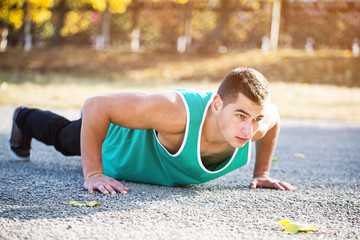 man pushed sport