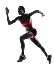 Obraz na płótnie Canvas woman runner running jogger jogging silhouette