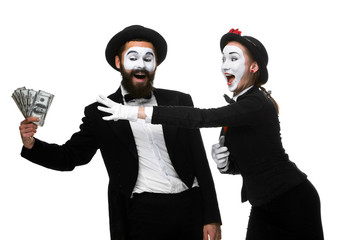 memes as businesswoman and businessman counting money