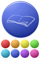 A big circle with an image of a book