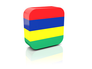 Square icon with flag of mauritius