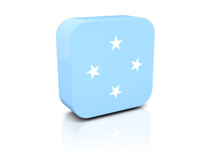 Square icon with flag of micronesia