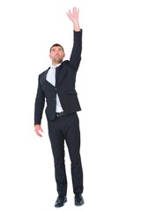 Businessman put his hand up