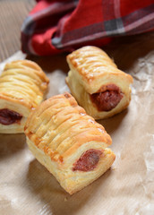 Homemade cookies stuffed with strawberries