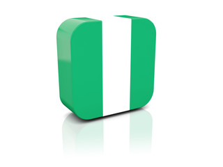 Square icon with flag of nigeria