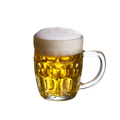 Glass of beer isolated on a white background
