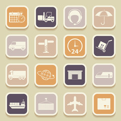 Shipping and logistics universal icons for web and mobile