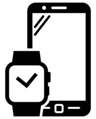 Smartwatch and smartphone icon