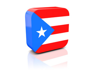 Square icon with flag of puerto rico