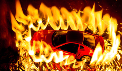 burning car
