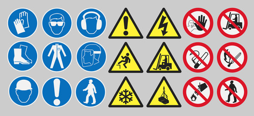 Work safety signs - obrazy, fototapety, plakaty