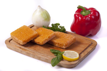 Breaded cube of pollock © blistwan