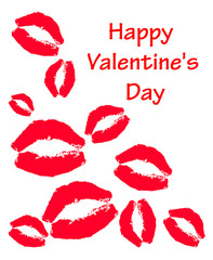 Print kisses isolated on white