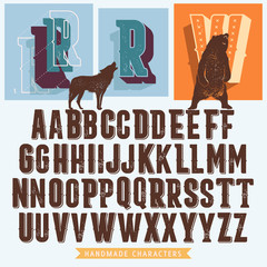 retro handmade alfabet for premium signs © nokastudio