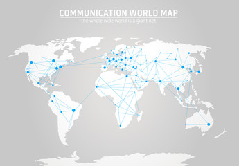 Communication world map vector