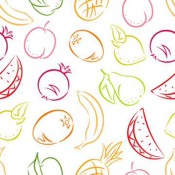 seamless stylized fruit