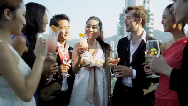 Multi Ethnic Corporate Business Reward Drinks Outdoors