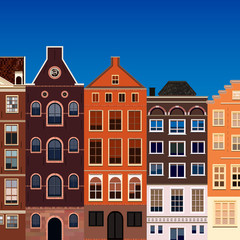 Street of abstract old houses.