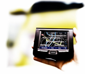 Gps in a man hand.