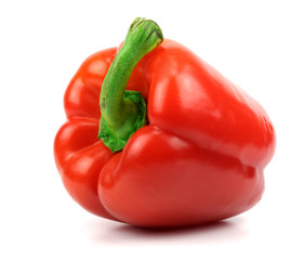 red pepper over white background