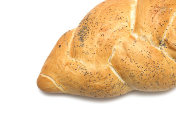 Bread - a loaf as a pigtail. Photo.
