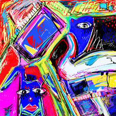 original illustration of abstract art digital painting